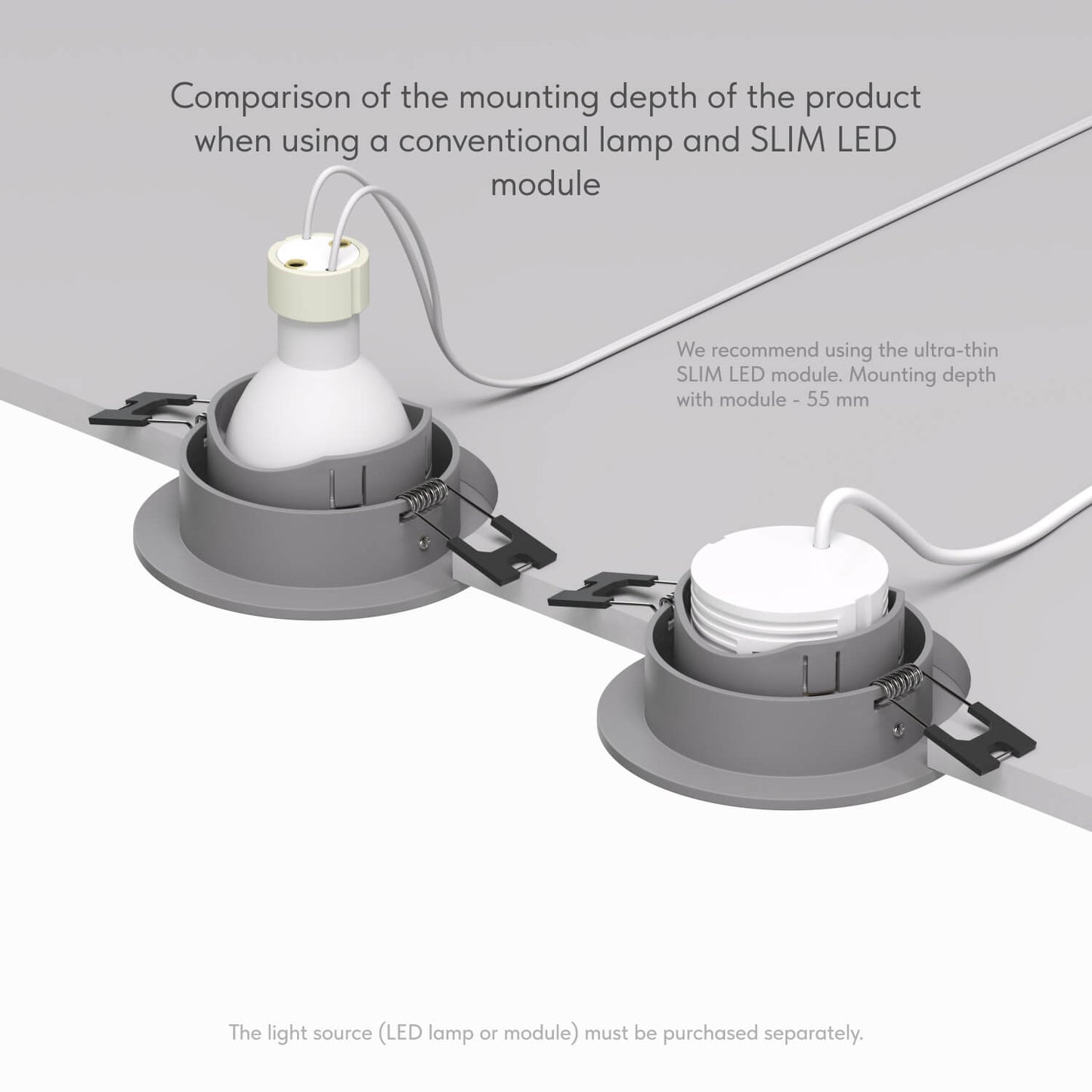 Premium GU10 Einbaustrahler schwenkbar IP20 rund - Farbe anthrazit matt