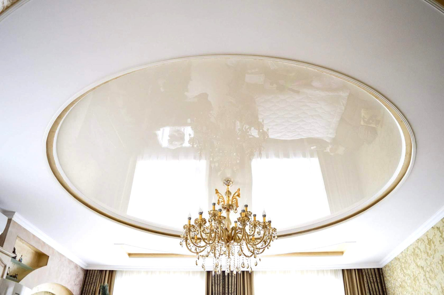 Lackspanndecke mit Keder Farbe 511 beige - Folienbreite bis 500 cm