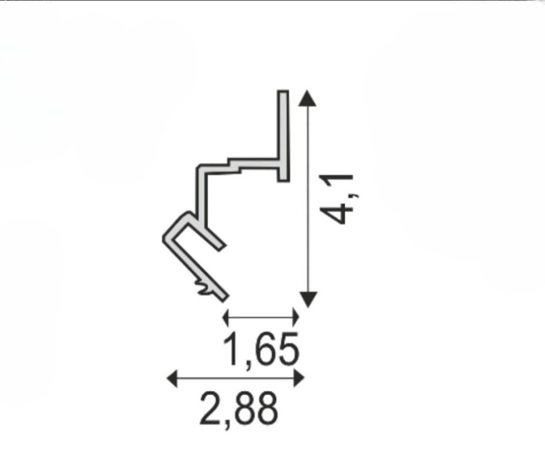 Alu Spanndecken Wandprofil schwarz für LED Randbeleuchtung - keine Abdeckung notwendig