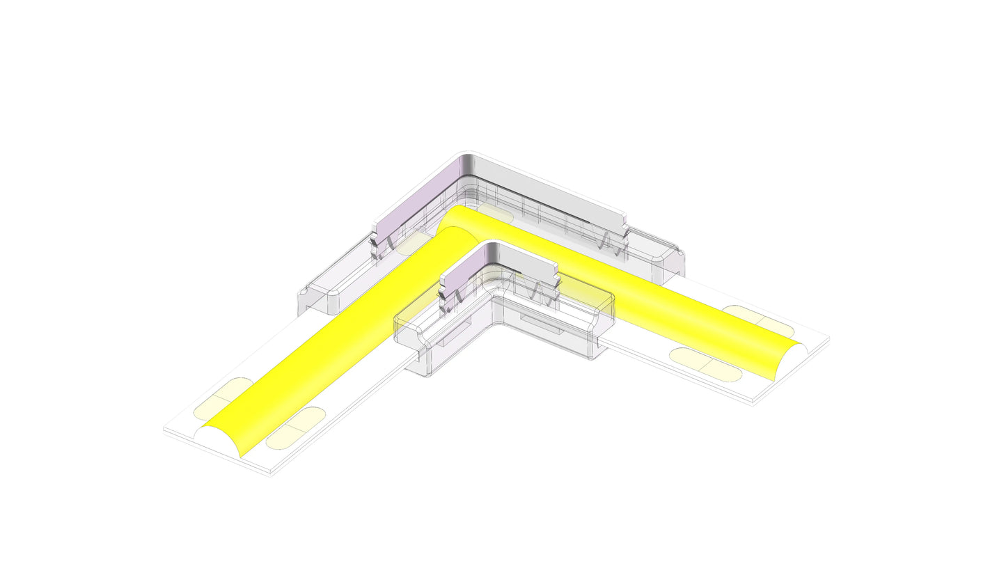 10mm LED Eckverbinder 2 Pin für einfarbige COB LED Streifen