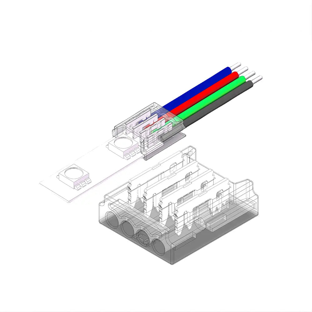 10mm RGB SMD LED Strip zu Kabel Verbinder 4 Pin für RGB SMD LED Streifen ohne Löten