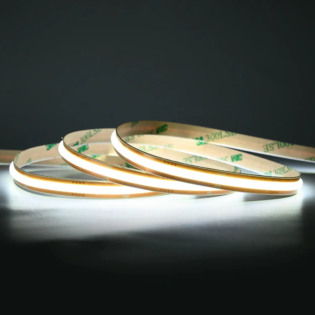 Premium COB LED Streifen 24V Freecut 5m mit 6500K Kaltweiß und CRI >90