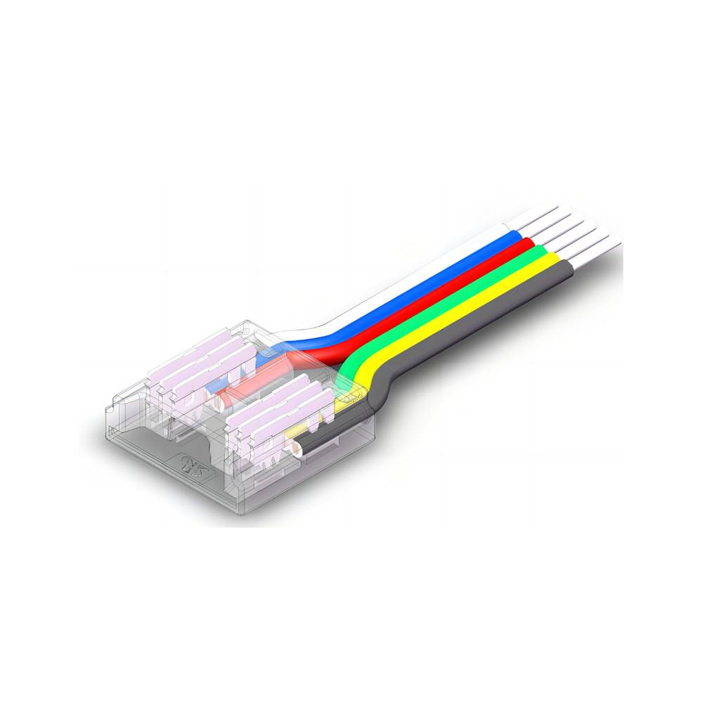 12mm RGB CCT COB LED Strip zu Kabel Verbinder mit 15cm Kabel und 6 Pin Anschluss für RGB CCT COB LED Streifen