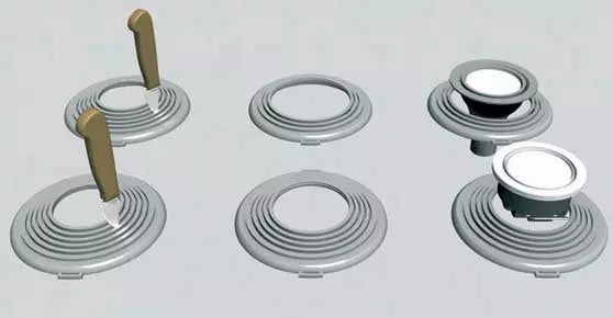 Spanndecken Unterkonstruktion für Einbaustrahler rund 165-225