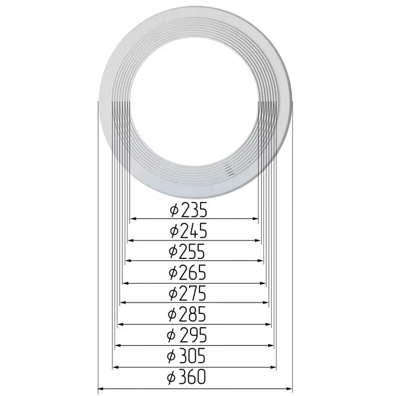 Spanndecken Unterkonstruktion für Einbaustrahler rund 235-305