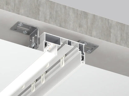 2m Aluminium LED Gardinenprofil 2-reihig für Spanndecke in weiß