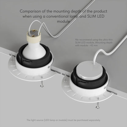 Flächenbündiger Premium GU10 Einbaustrahler IP20 rund - Farbe schwarz