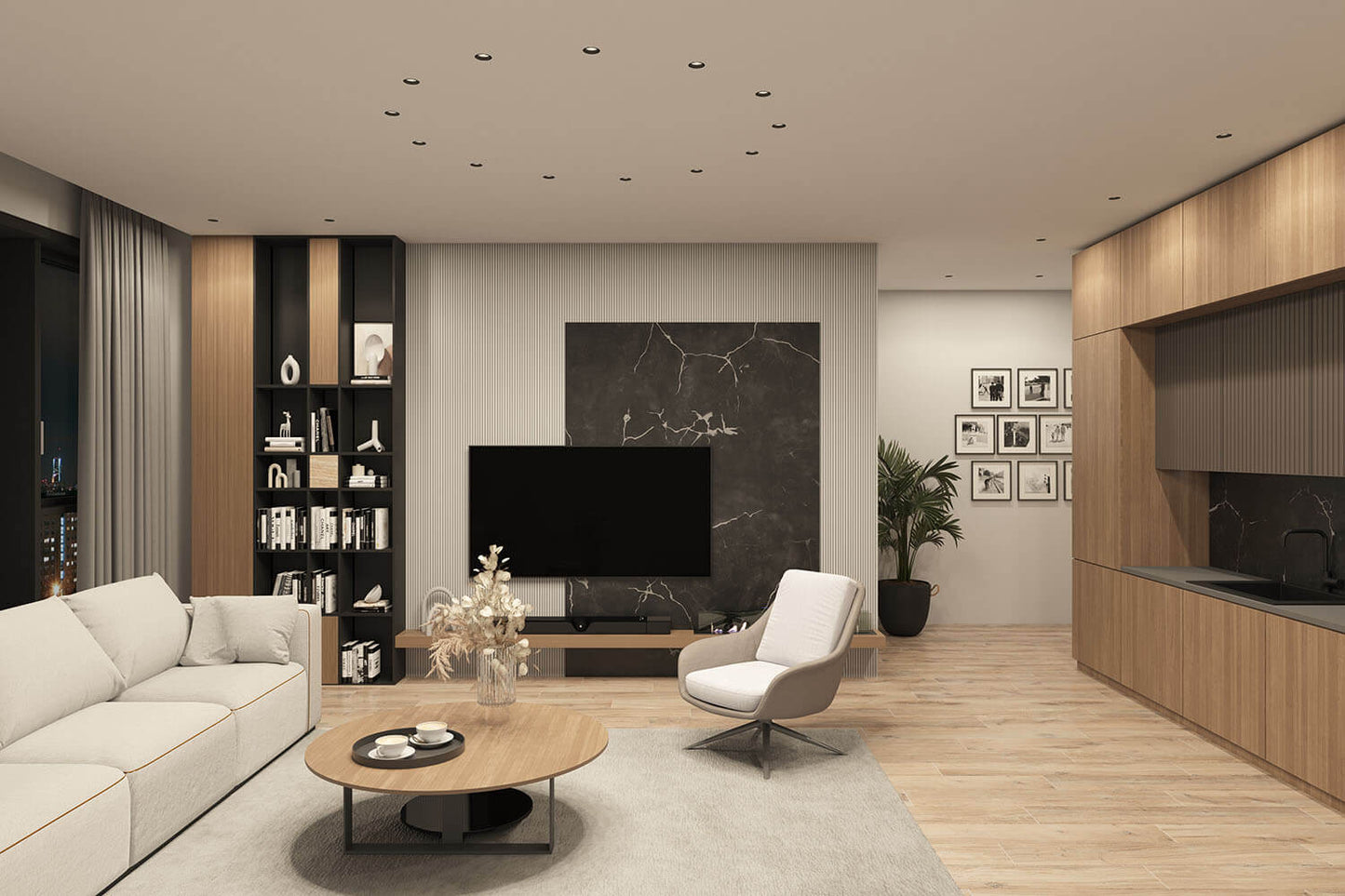 Flächenbündiger Premium GU10 Einbaustrahler IP20 rund - Farbe schwarz