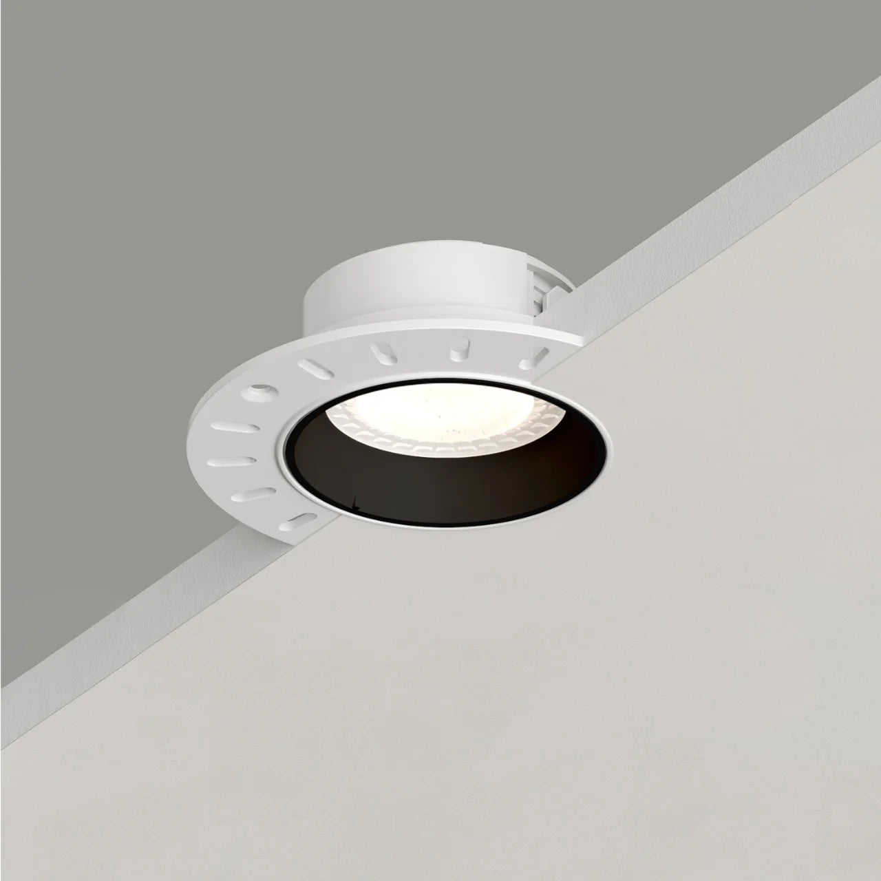 Flächenbündiger Premium GU10 Einbaustrahler IP20 rund - Farbe schwarz