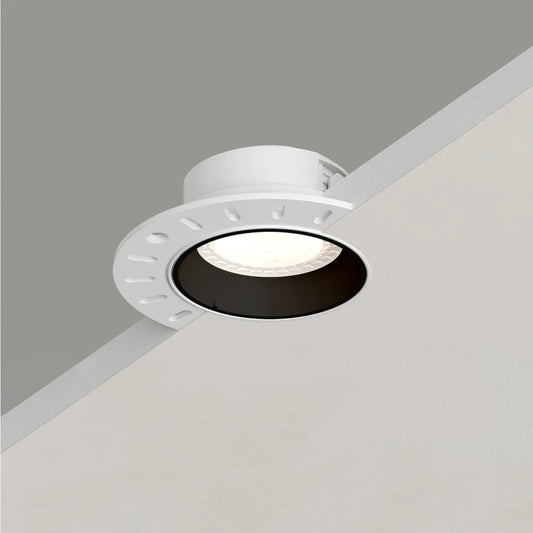 Flächenbündiger Premium GU10 Einbaustrahler IP20 rund - Farbe schwarz