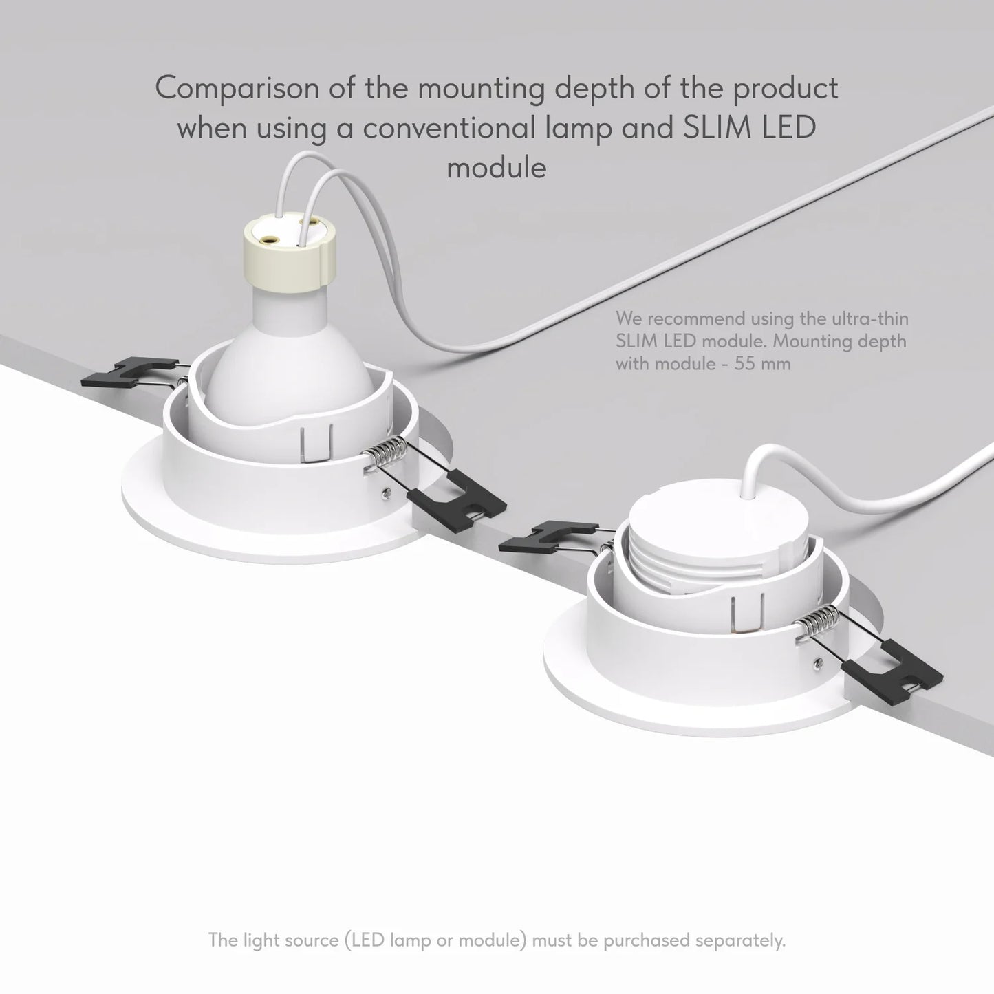 Premium GU10 Einbaustrahler schwenkbar IP20 rund - Farbe weiß matt