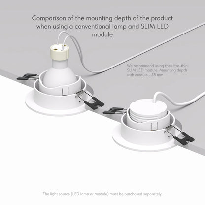 Premium GU10 Einbaustrahler schwenkbar IP20 rund - Farbe weiß matt