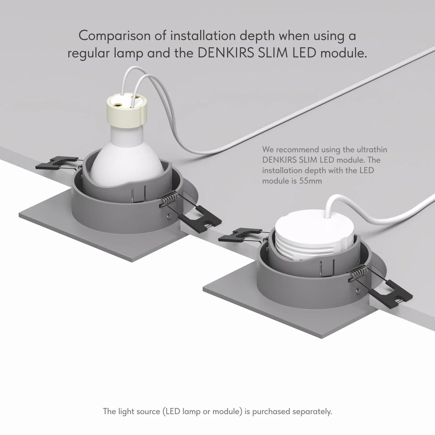 Premium GU10 Einbaustrahler schwenkbar IP20 quadratisch - Farbe anthrazit matt