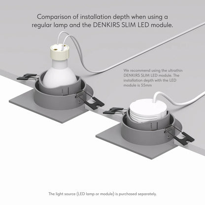 Premium GU10 Einbaustrahler schwenkbar IP20 quadratisch - Farbe anthrazit matt