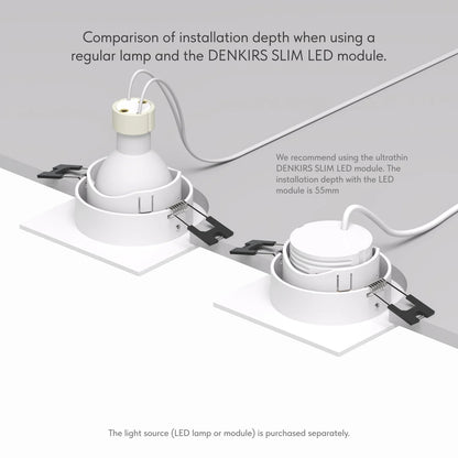 Premium GU10 Einbaustrahler schwenkbar IP20 quadratisch - Farbe weiß matt