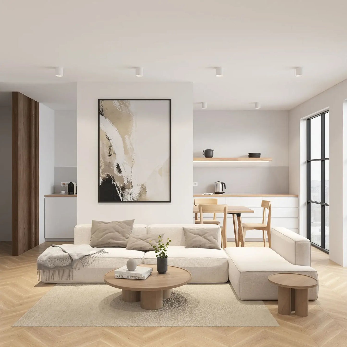 Aufbauspot weiß matt rund schwenkbar im Raum