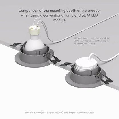 Premium GU10 Einbaustrahler schwenkbar IP20 rund - Farbe anthrazit matt