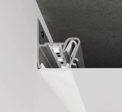Aluminium Wandprofil 03-20 für Spanndecken LED Randbeleuchtung mit Diffusor Abdeckung
