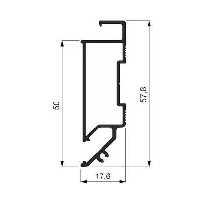 Aluminium Nischenprofil 01-01 für professionelle PVC Spanndecken Montage Zeichnung 