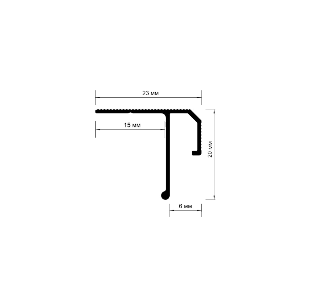 Aluminium Deckenprofil für Spanndecken, perforiert, mit integrierter Schattenfuge, einfache Montage und modernes Design Zeichnung 