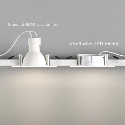 Premium LED Modul Slim 8W aus Keramik GU10 Leuchtmittel ultraflach dimmbar 720 lm 3000K/4000K