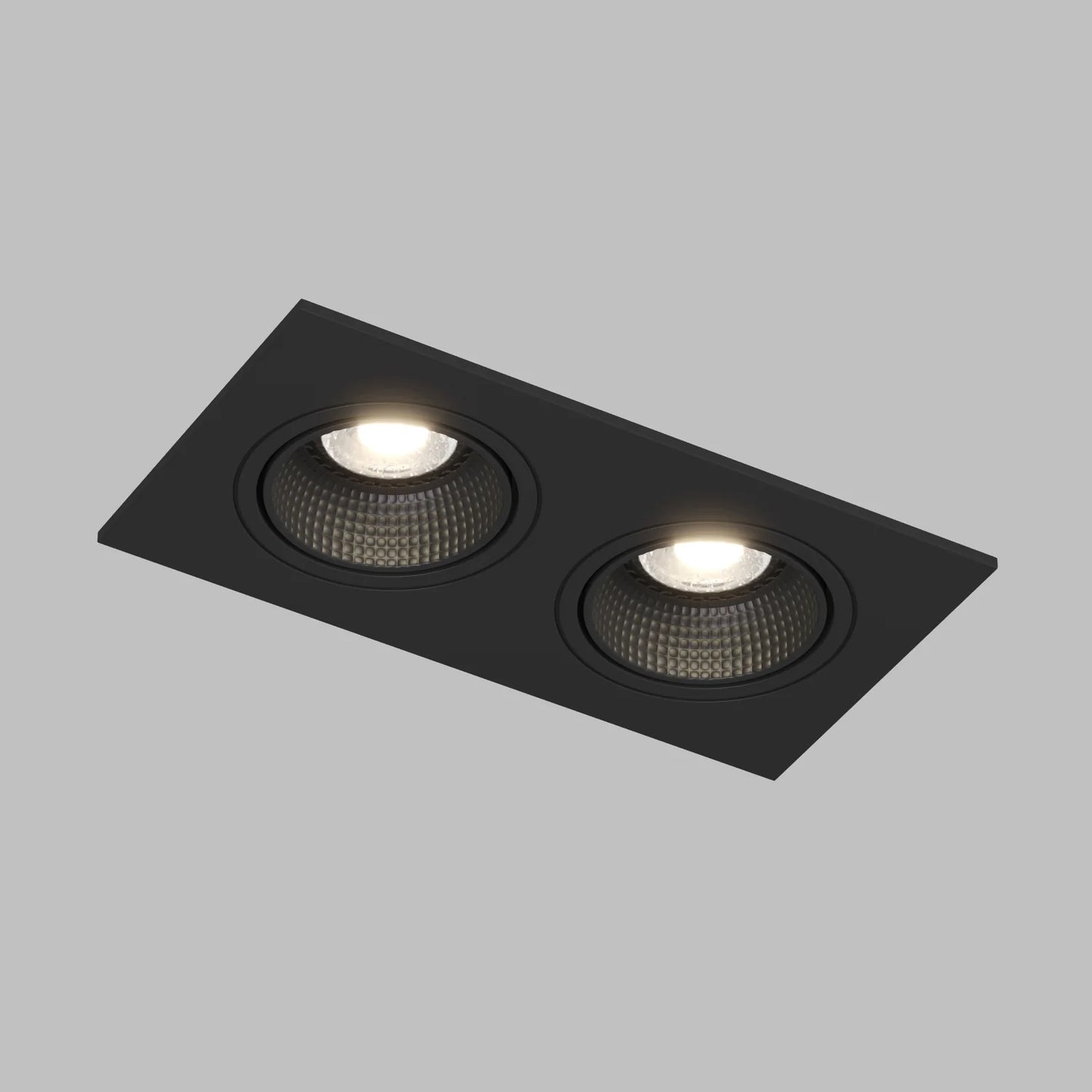Premium Design GU10 Doppel Einbaustrahler IP20 quadratisch schwarz matt