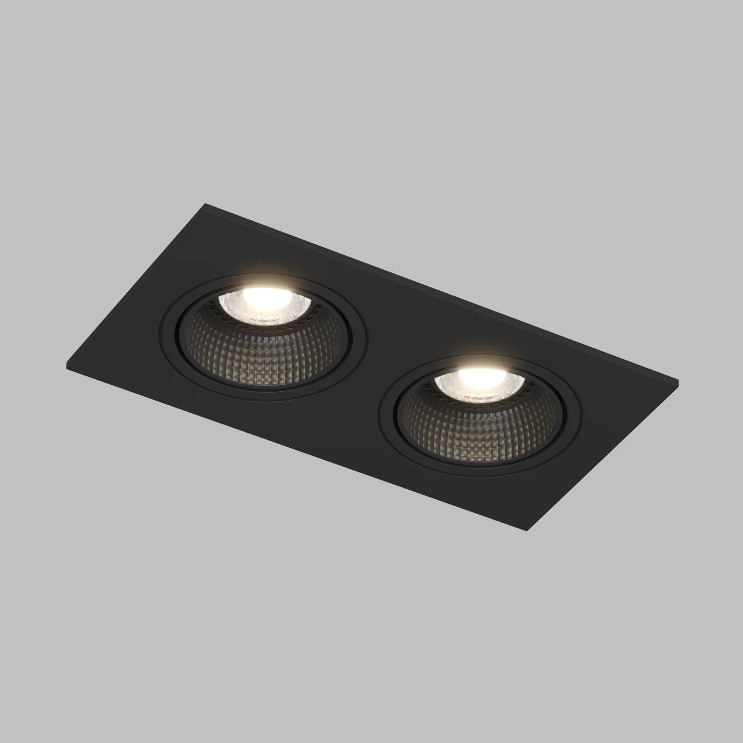 Premium Design GU10 Doppel Einbaustrahler IP20 quadratisch schwarz matt