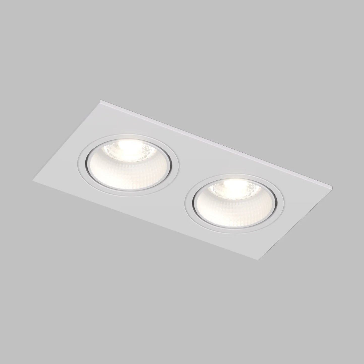 Premium Design GU10 Doppel Einbaustrahler IP20 quadratisch weiß matt