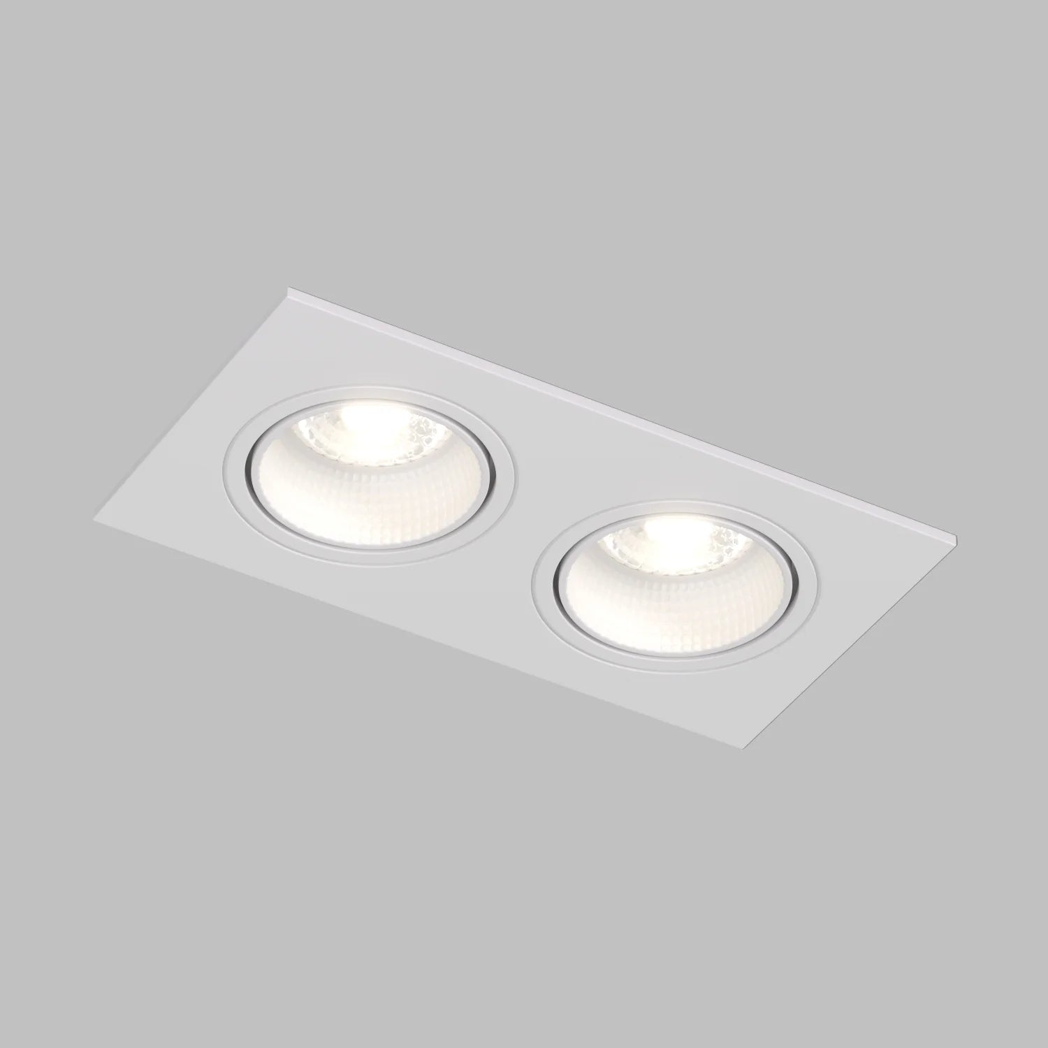 Premium Design GU10 Doppel Einbaustrahler IP20 quadratisch weiß matt