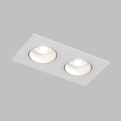Premium Design GU10 Doppel Einbaustrahler IP20 quadratisch weiß matt