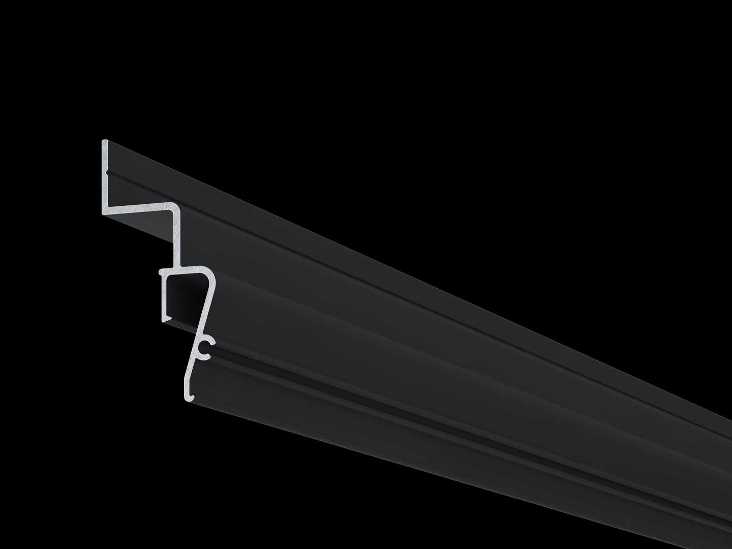 Alu Spanndecken Wandprofil schwarz für LED Randbeleuchtung - keine Abdeckung notwendig