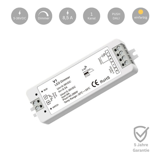 LED Controller Single für einfarbige LED Streifen 5-36V 8A 