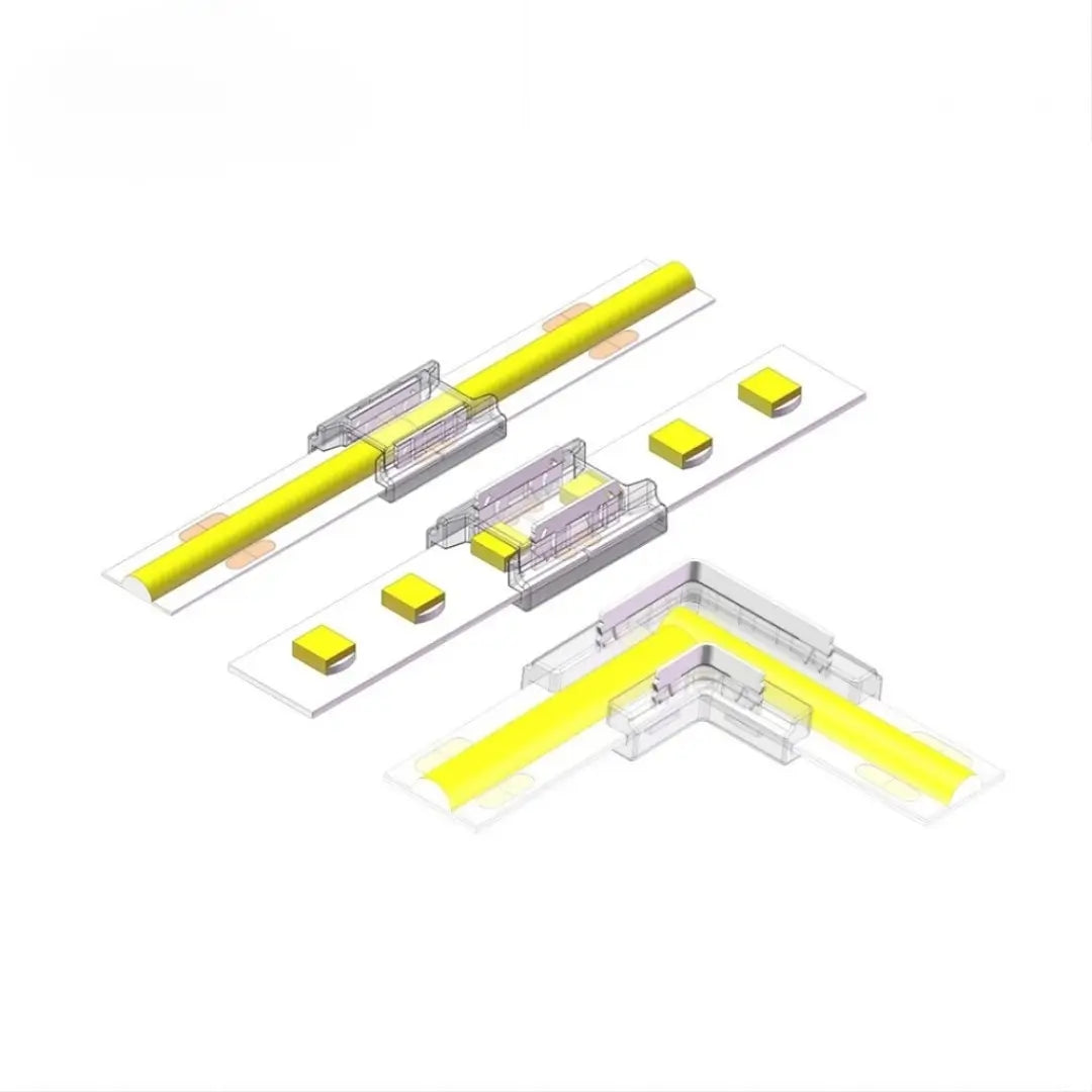 8mm LED Eckverbinder 2 Pin für einfarbige COB und SMD LED Streifen