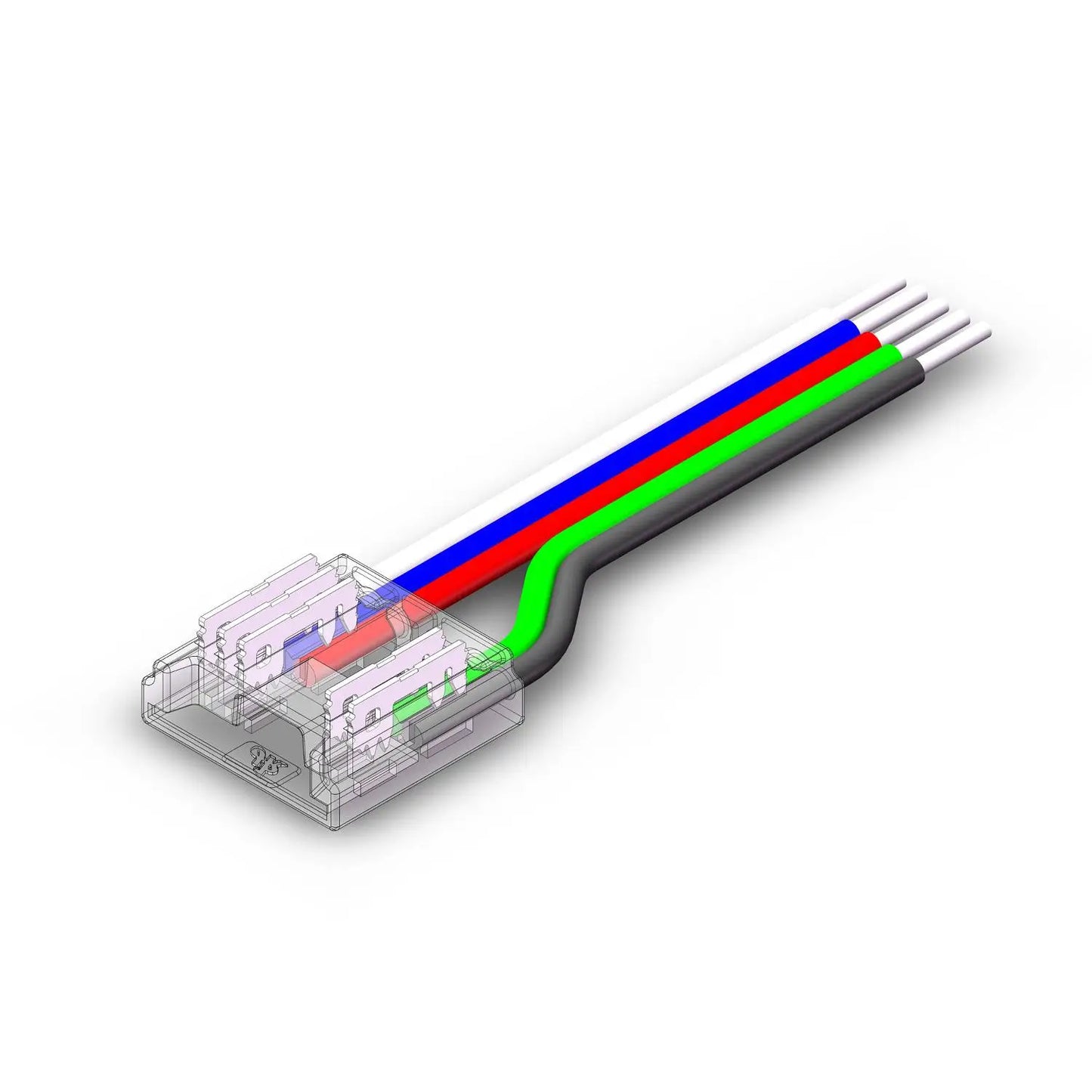 12mm RGBW COB LED Strip zu Kabel Verbinder mit 15cm Kabel und 5 Pin Anschluss für RGBW COB LED Streifen