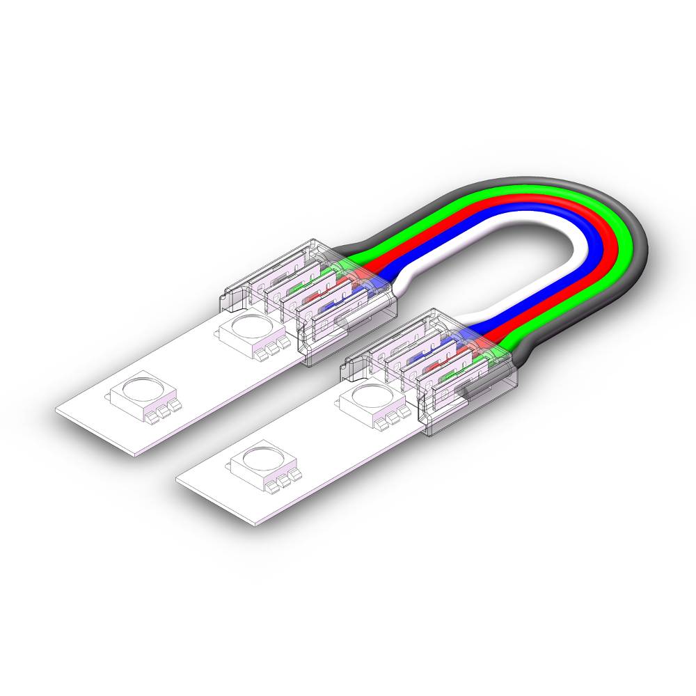 12mm RGBW SMD LED Strip zu Strip Verbinder mit 15cm Kabel und 5 Pin Anschluss für RGBW SMD LED Streifen ohne Löten