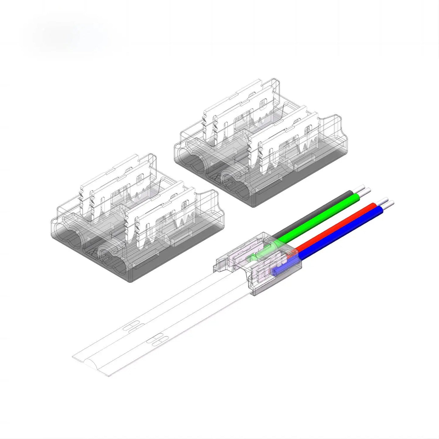 10mm RGB COB LED Strip zu Kabel Verbinder 4 Pin für RGB COB LED Streifen ohne Löten