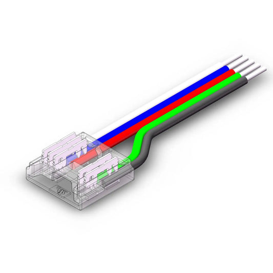 10mm RGB COB LED Strip zu Kabel Verbinder mit 15cm Kabel und 4 Pin Anschluss für RGB COB LED Streifen