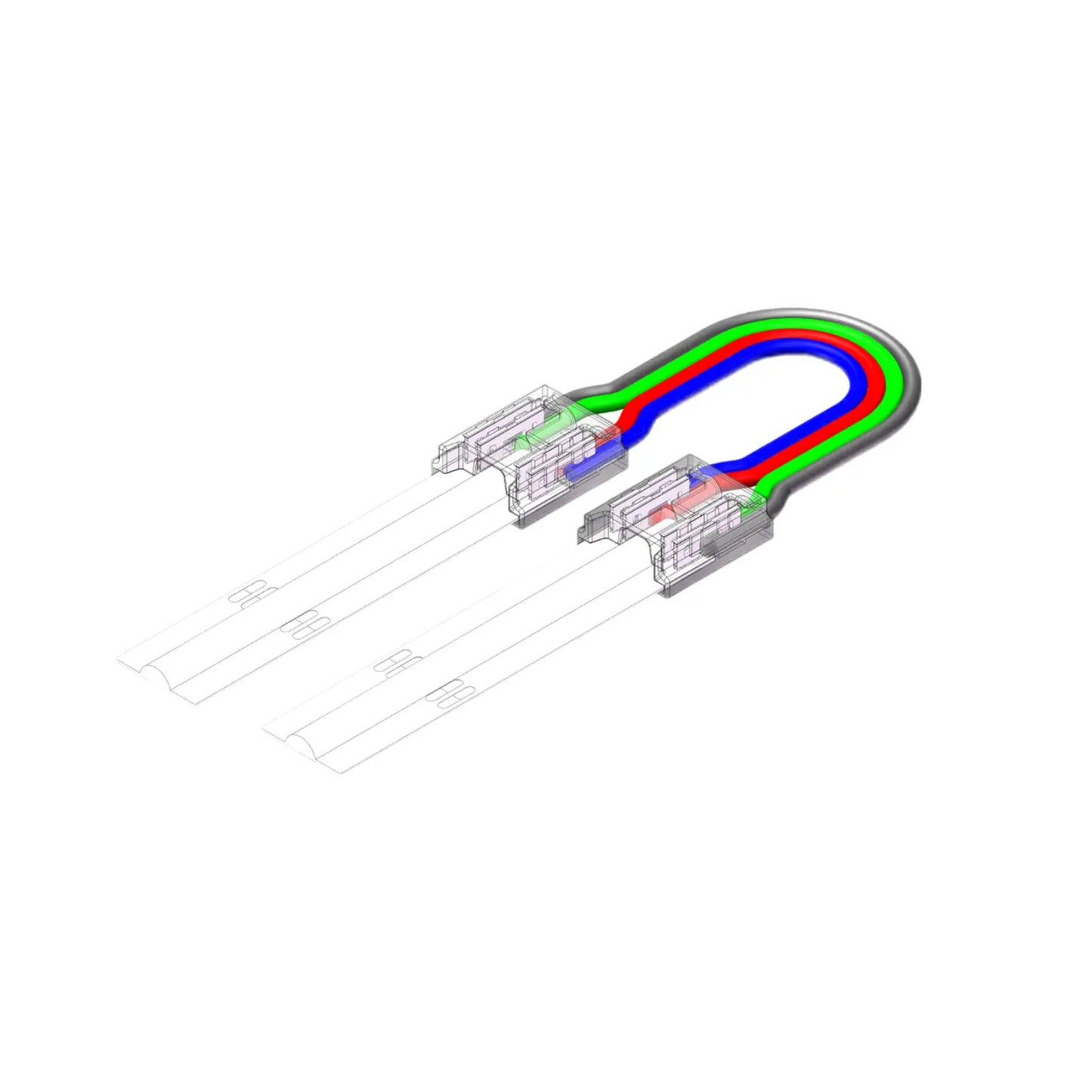 10mm RGB COB LED Strip zu Kabel 10mm RGB COB LED Strip zu Kabel Verbinder mit 15cm Kabel und 4 Pin Anschluss für RGB COB LED Streifen