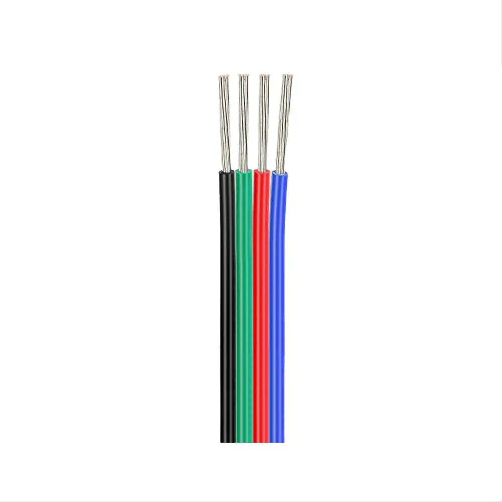 4-poliges LED RGB Kabel 4x0,34 mm² AWG22 für 12V-48V RGB SMD und COB LED Streifen