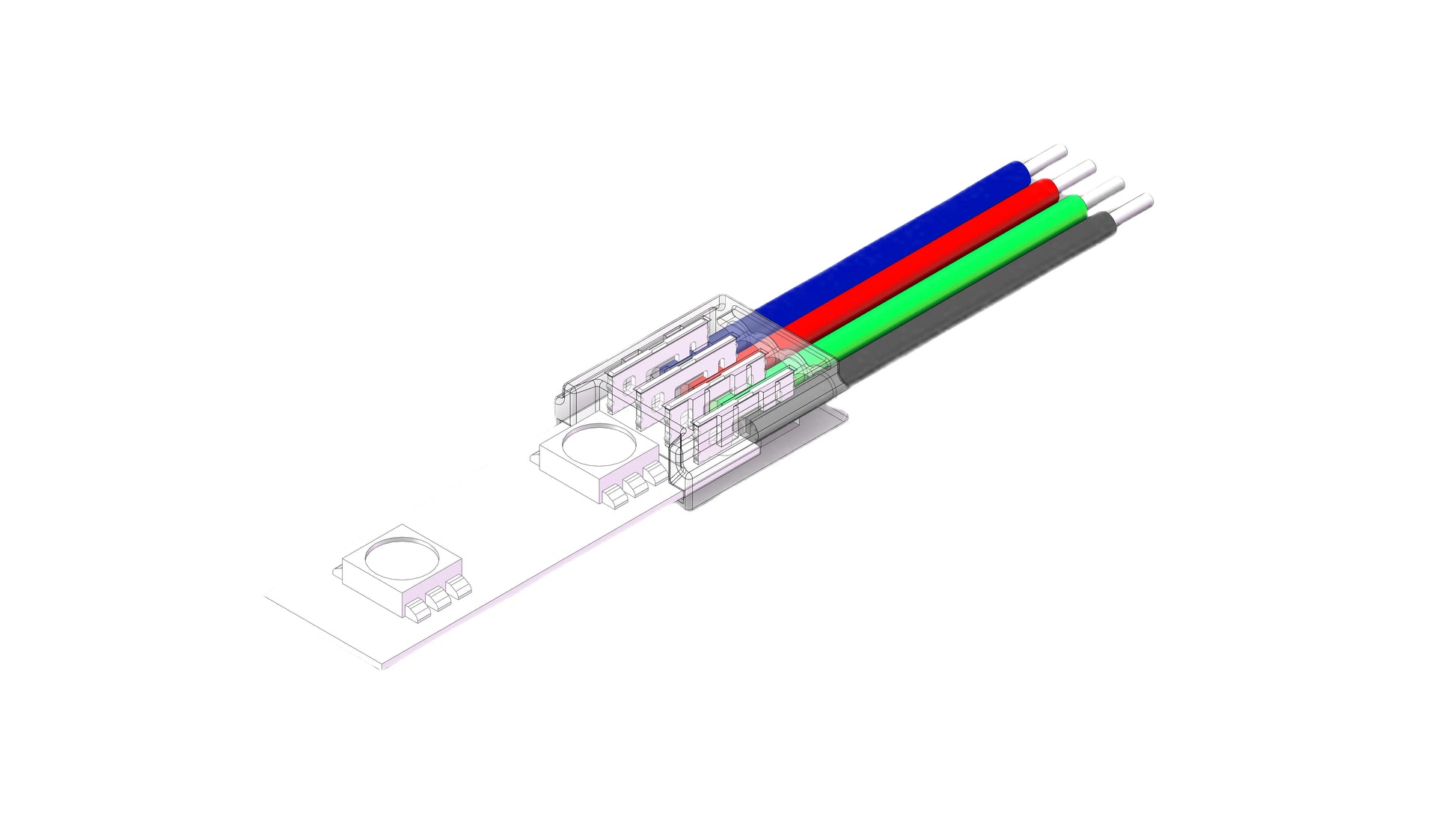 10mm RGB SMD LED Strip zu Kabel Verbinder mit 15cm Kabel und 4 Pin Anschluss für RGB SMD LED Streifen