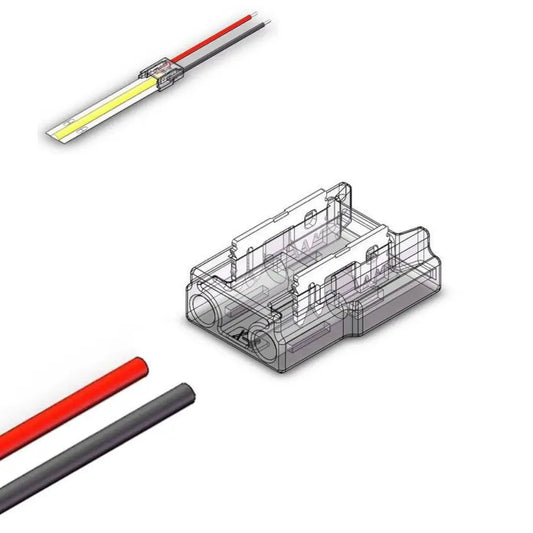 8mm LED Streifen Verbinder 2 Pin Strip zu Kabel ohne Löten