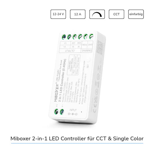 MiBoxer FUT035S+ LED Controller für CCT und Single Color LED Streifen 12-24V