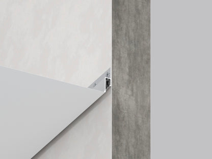 Spanndecken Wandprofil aus Aluminium mit Schattenfuge perforiert an der Wand montiert