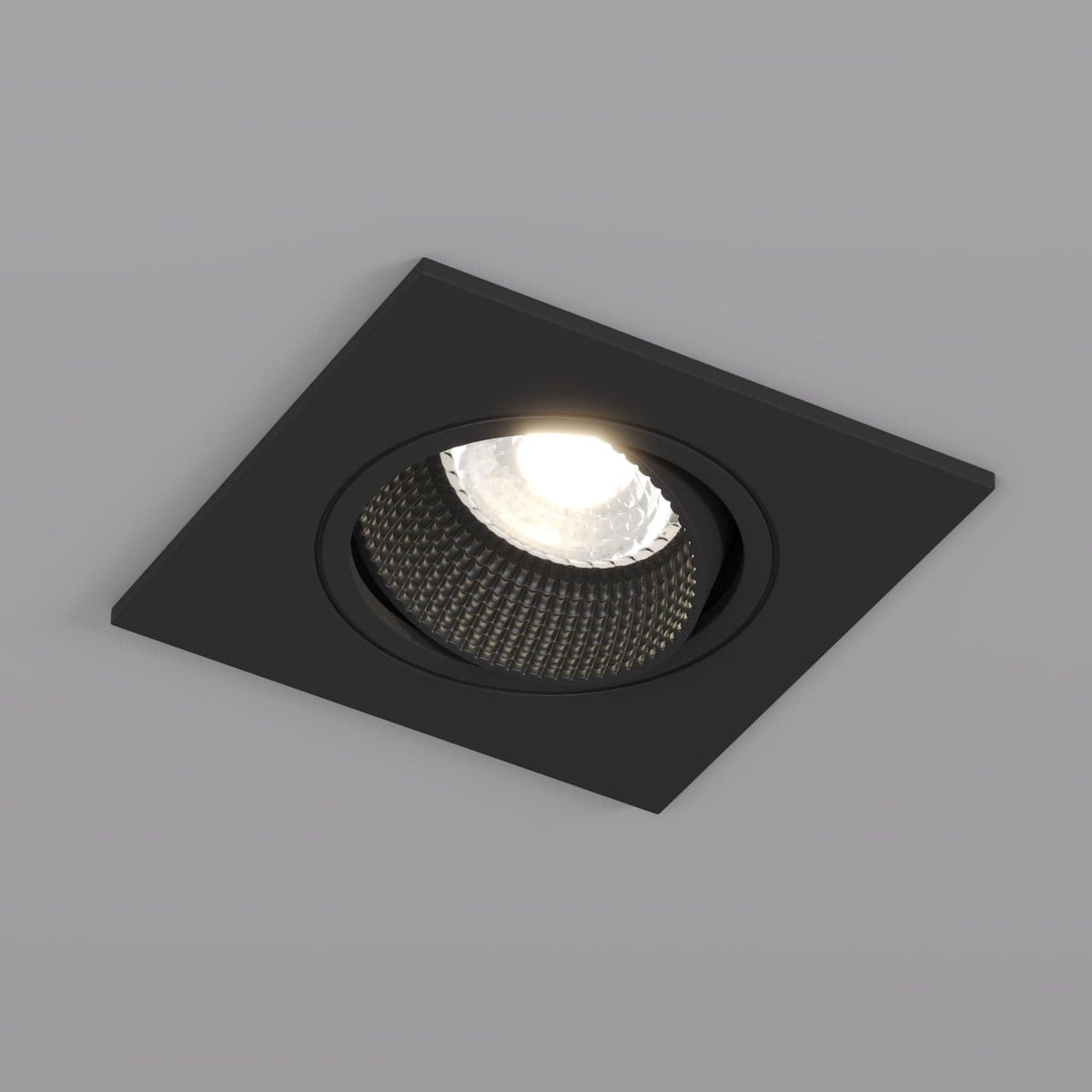 Premium quadratischer GU10 Einbaustrahler schwenkbar IP20 in Schwarz Matt für moderne LED Beleuchtung