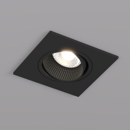 Premium quadratischer GU10 Einbaustrahler schwenkbar IP20 in Schwarz Matt für moderne LED Beleuchtung