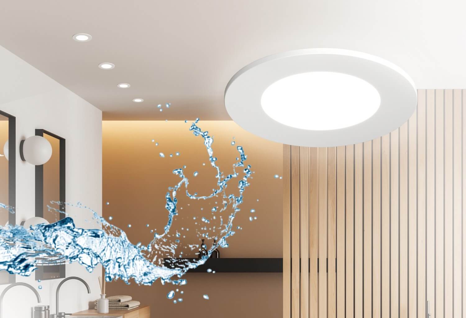 IP65-geschützter GU10-Einbauspot in Weiß matt, ideal für Badezimmer