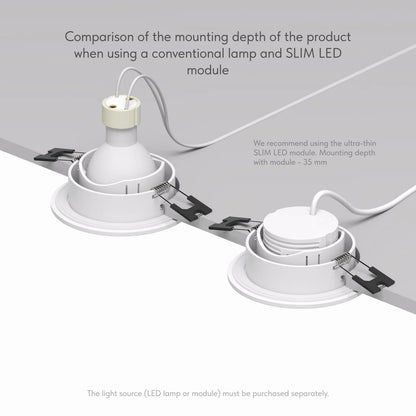 Wasserfester GU10-Deckenspot in mattweiß mit schwenkbarer Beleuchtungsrichtung