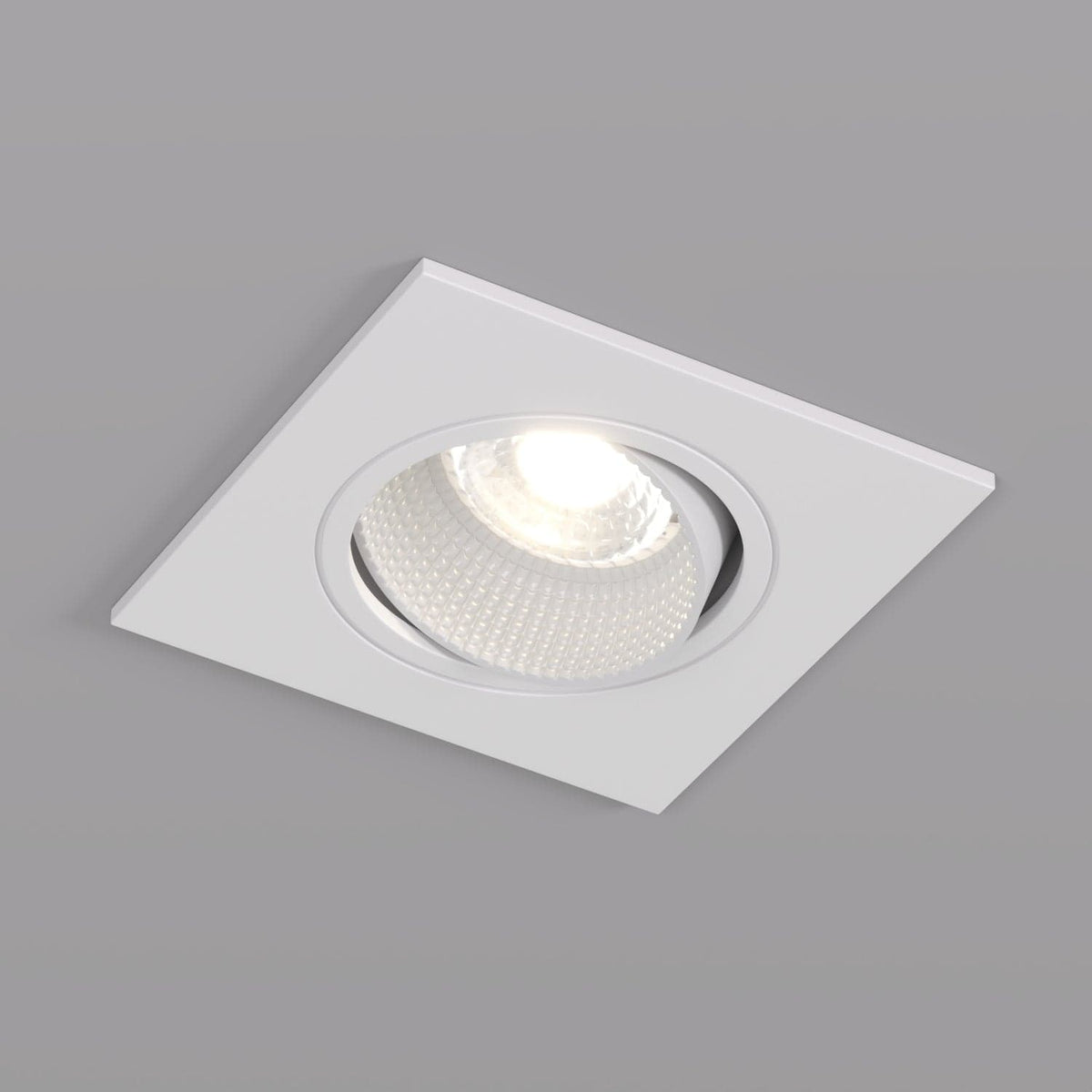 Quadratischer GU10 Einbaustrahler schwenkbar IP20 in Weiß Matt für LED Beleuchtung