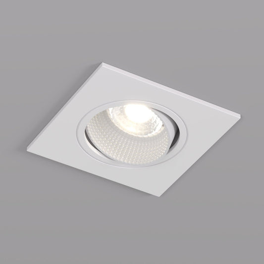 Quadratischer GU10 Einbaustrahler schwenkbar IP20 in Weiß Matt für LED Beleuchtung