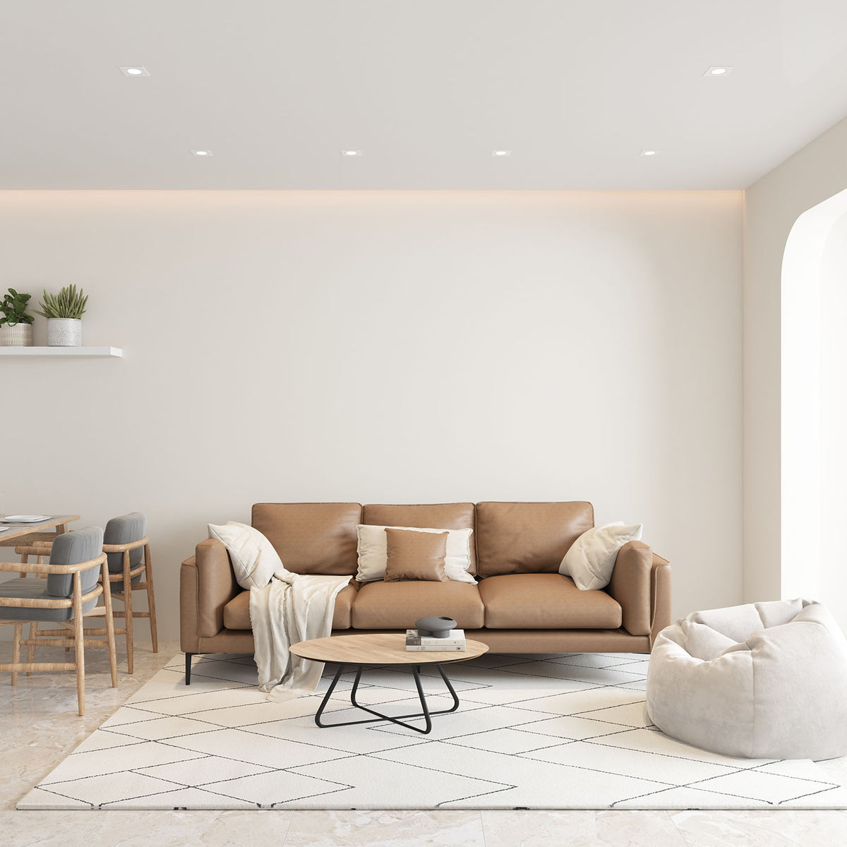 Quadratischer Premium GU10 Einbaustrahler schwenkbar IP20 in Weiß Matt in der Decke montiert